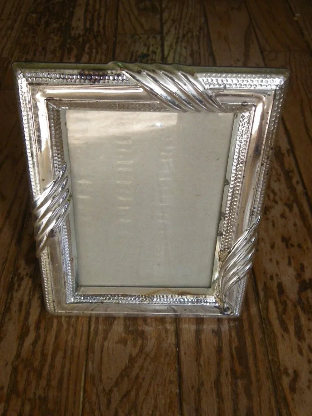 Vintage Silver Plate Godinger 9” x 7” Picture Frame Nice Patina!